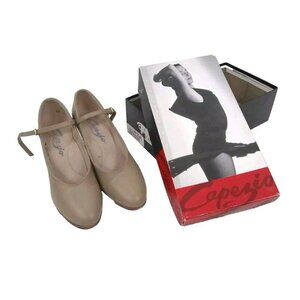 Capezio Tele Tone Tap Shoes Size 7M A6 Tan Leather Upper With Box